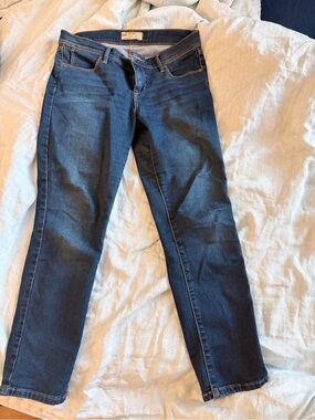 Free People Dark Blue Straight Leg Jeans